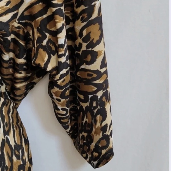 By Malene Birger Copenhagen Leopard V-Neck Empire Waist Silk Jersey Dress XS - Picture 3 of 5